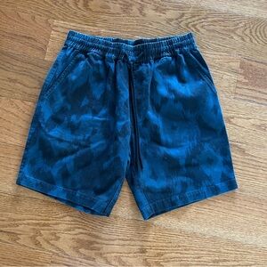 7 For All Mankind Shorts Men 31 Blue & Black Drawstring Beach NWT